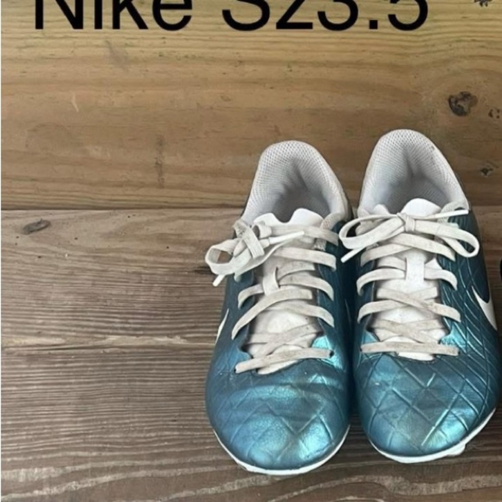 Nike Metallic Blue Soccer Cleats